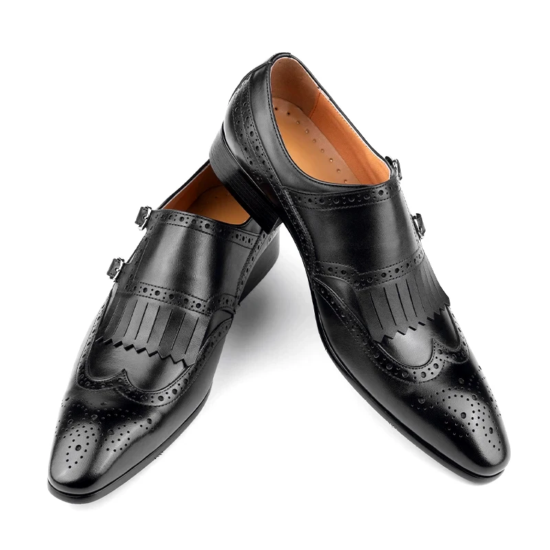 

Luxury Business Office Casual Leather Shoes Brogues Zapatos De Vestir Hombre Monk Dress Formal Shoe Comfortable Loafers Shoes