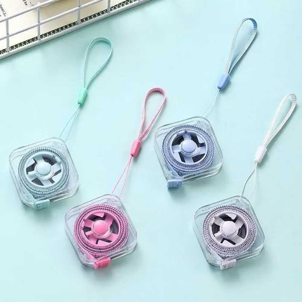 2M Retractable Body Measuring Tape Soft Portable Sewing Tailor Ruler Clear Square Meter Tape For Body Bust Measurement