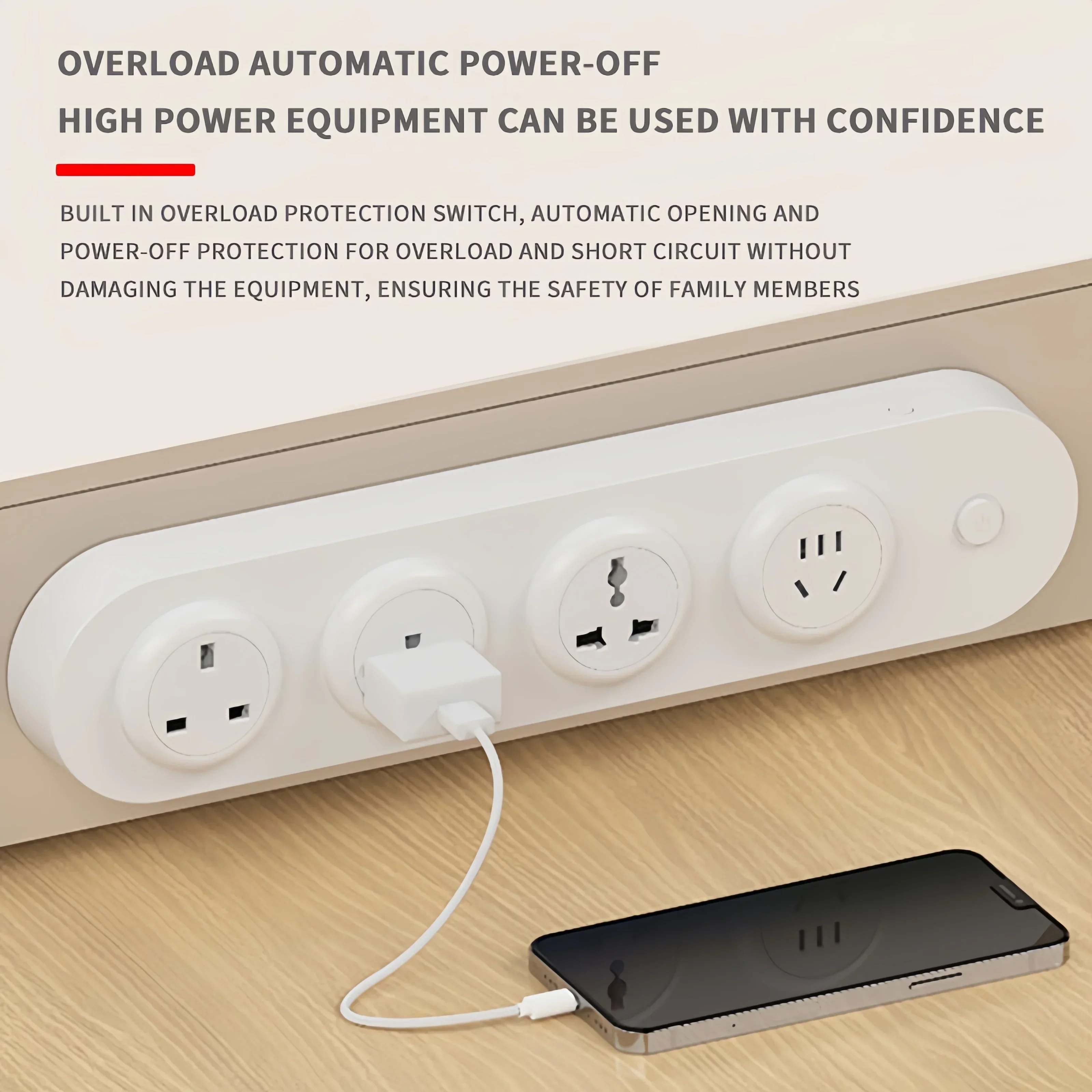 Wall Mounted Desktop Socket Kitchen Socket With Switch Power Outlets EU US UK Standard USB C Ports 4000W