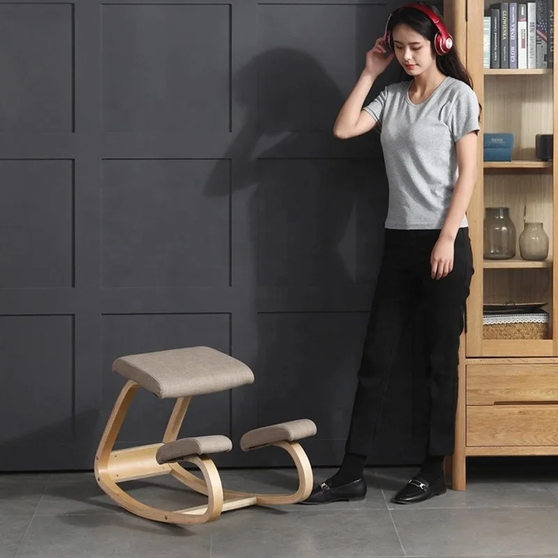 Ergonomic Kneeling Posture Computer Chair Original Home Office Furniture Computer Chair Ergonomic Rocking Wooden Kneeling Chair