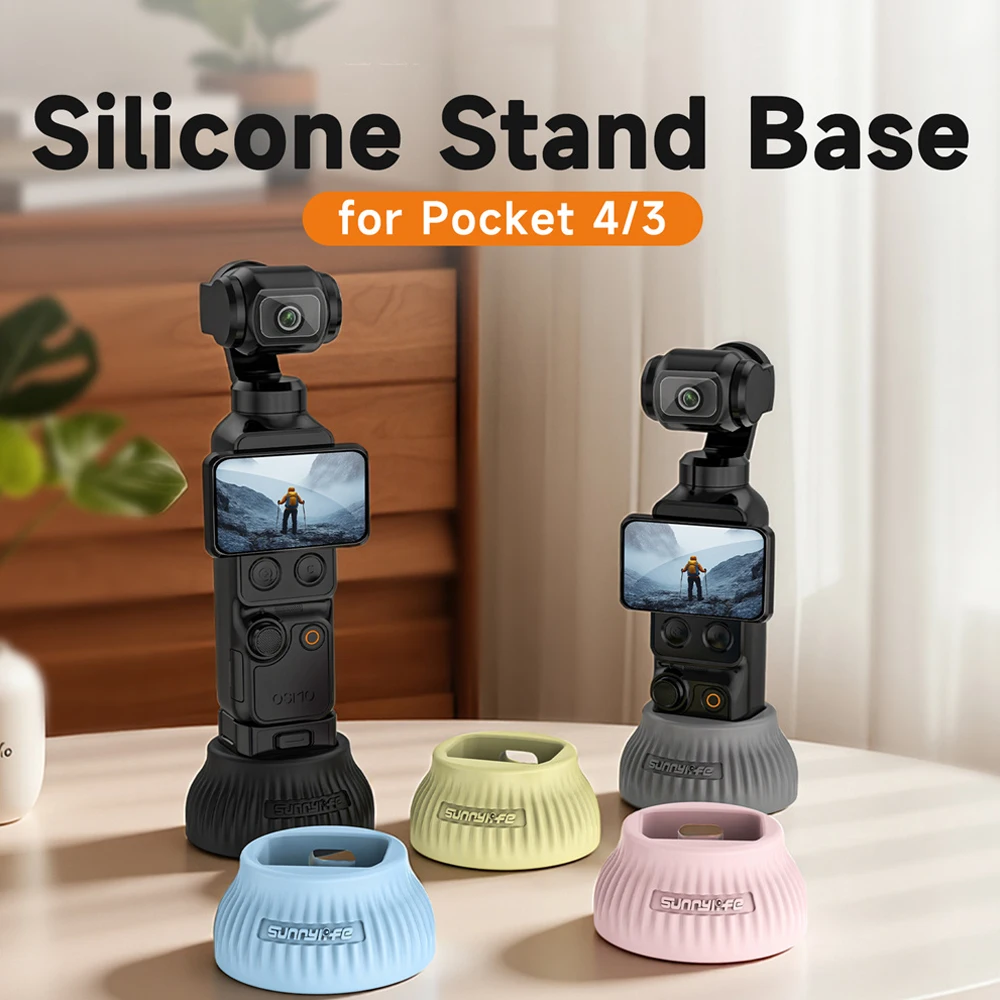 

Silicone Base For DJI Osmo Pocket 4 Camera Desktop Anti-slip Bracket Fixed Car Mount Base Stand Quick Release for Pocket 3 Parts