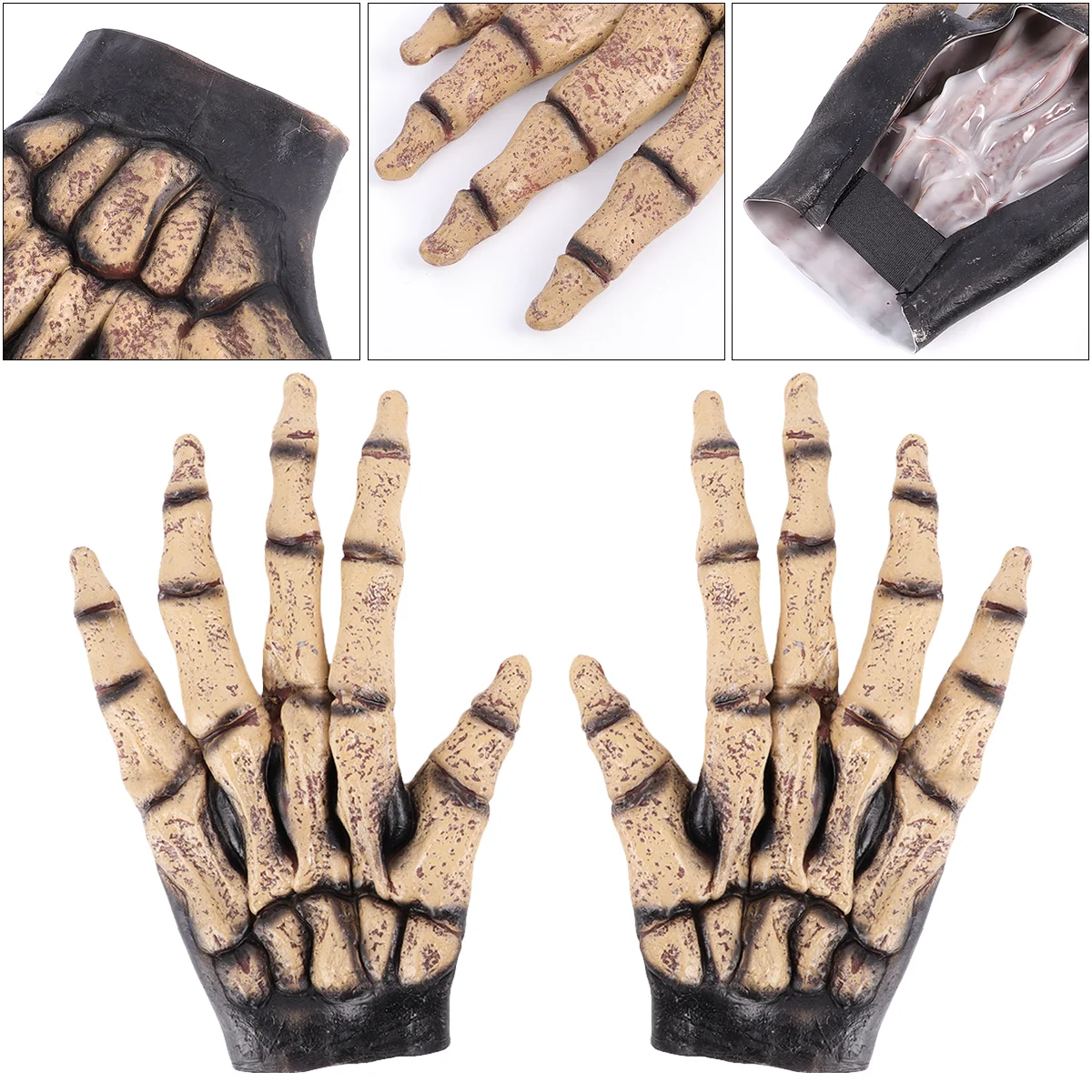 Skull Gloves Halloween Costume Horror Decoration Prop Scary Props Makeup