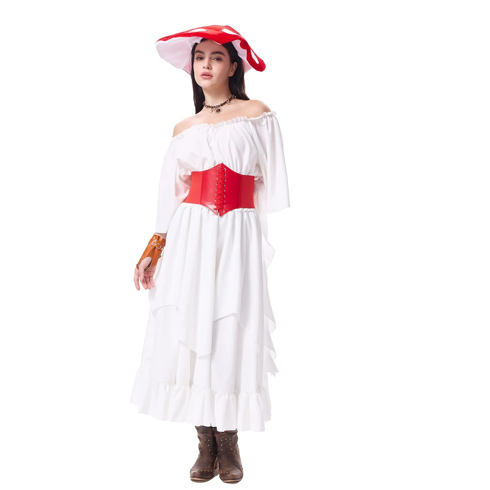 

Women'S Magic Fantasy Theme Costume Masquerade Suit Ladies Retro Dress Ladies Tube Top Dress Role Play Accessories Set
