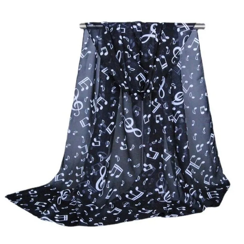 1PC Women Lady Musical Note Chiffon Neck Scarf Shawl Muffler Scarves Fabulous Elastic Beautiful Scarves