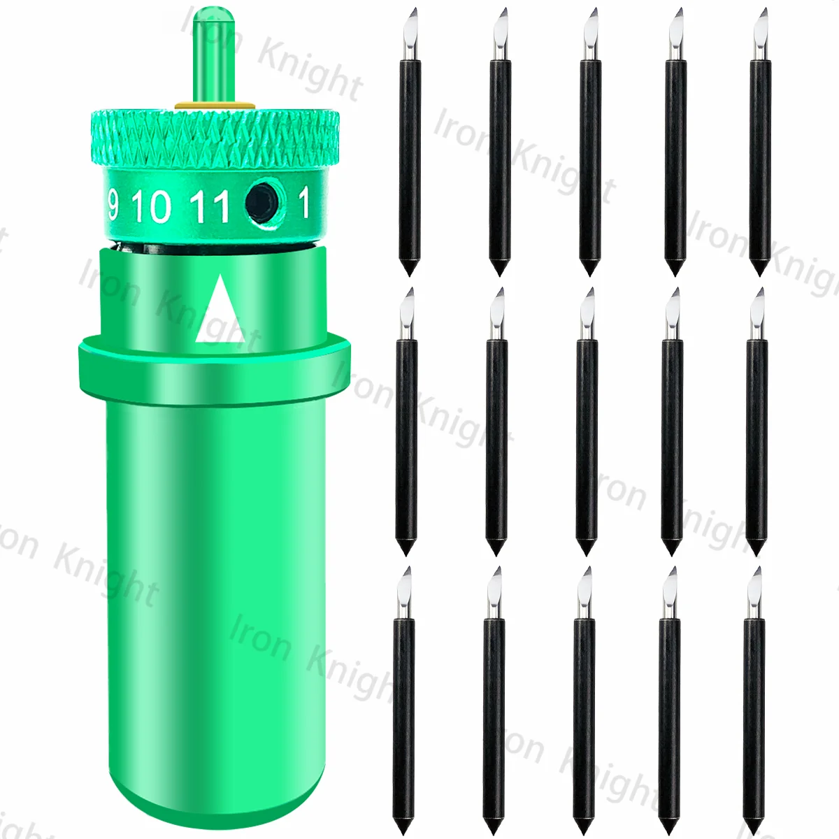 

15pcs Real Deep Point Blade Vinyl Cutter for Graphtec Silhouette Cameo 4 Plus Pro Portrait 3 and 1pc Blade Holder Deepcut Green