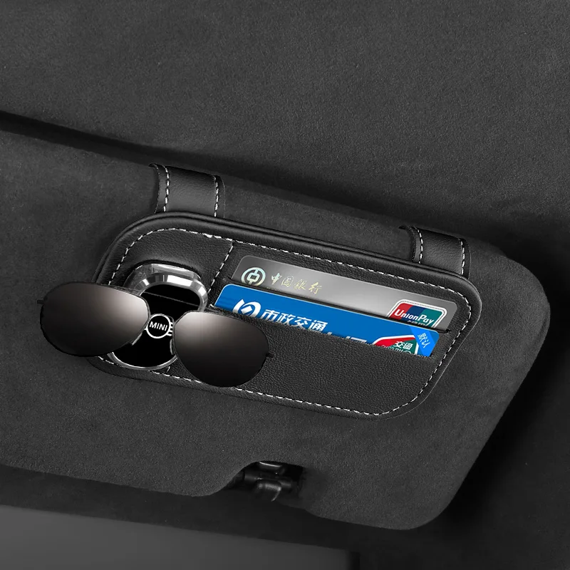 

Car Sun visor Glasses Sunglasses holder Card Finishing Storage bag Suitable For Mini Cooper R50 R52 R53 R56 R57 R60 F56 F55 F60