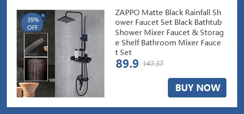 ZAPPO 8~20 Inch Matte Black Ultra-thin Rain Shower Head Bathroom Square Super Slim Rainfall Water Spray for Shower Faucet Use