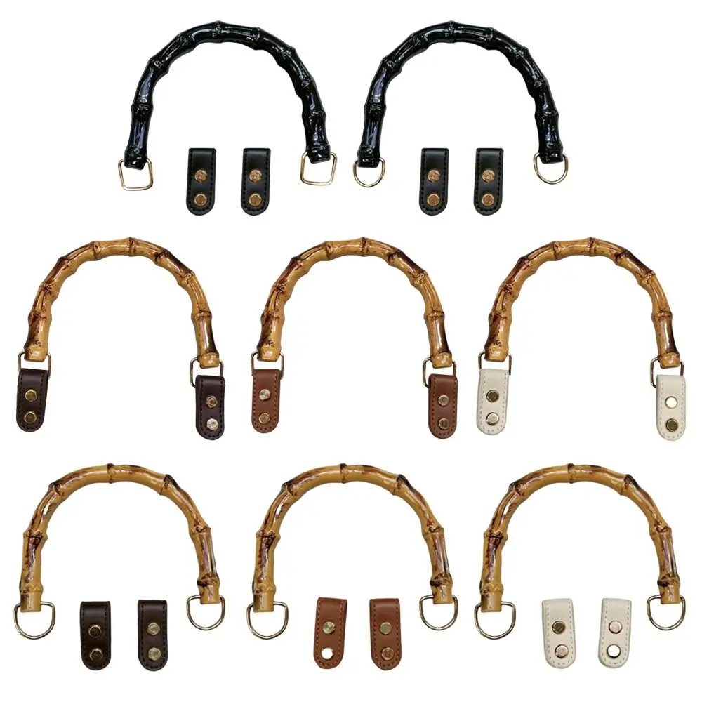 DIY اليدوية انفصال الخيزران محفظة مقابض مع مشبك حقيبة يد بلاستيكية الفرقة مقبض حقيبة الملحقات