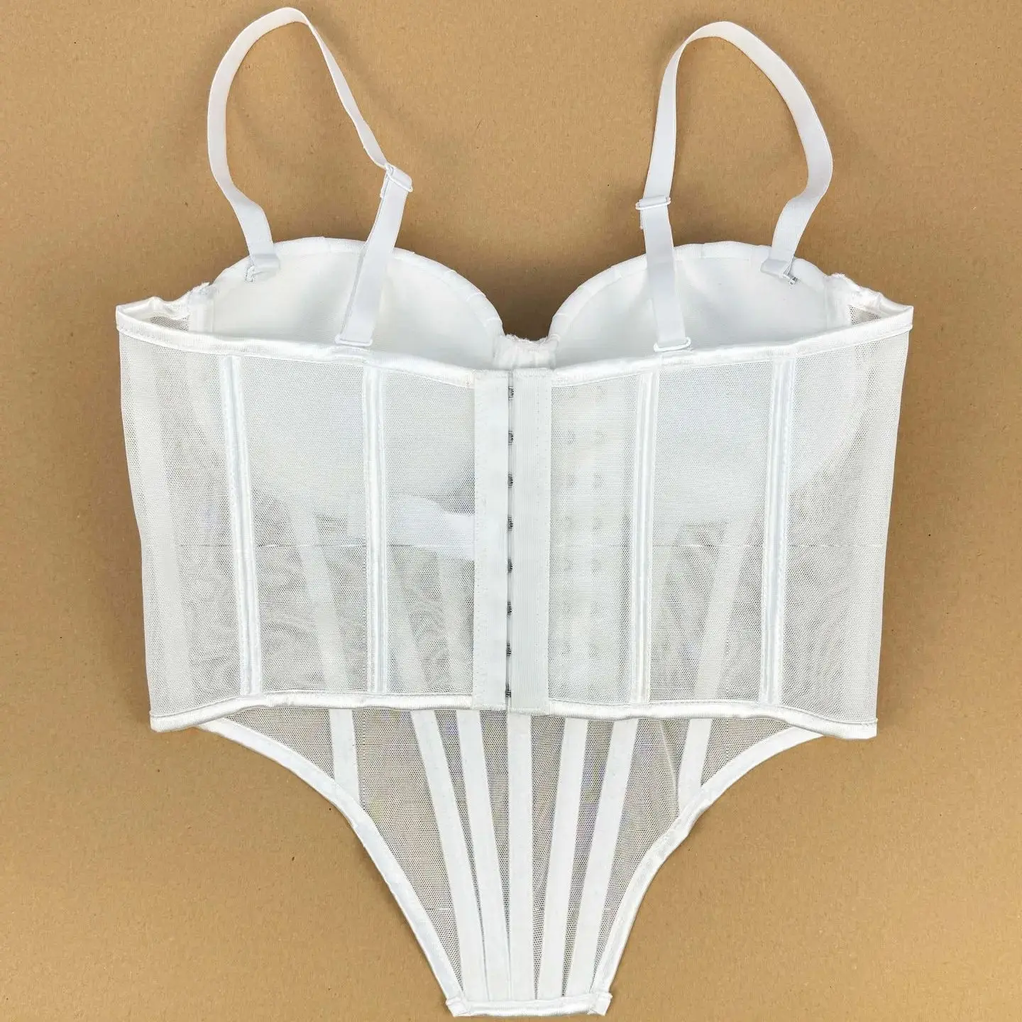 Irregular Design Sexy Pleated Mesh Lady Corset Shell Shape Sweet Bustier Elegant Ballet Like Crop Top Party Events Women Camiso