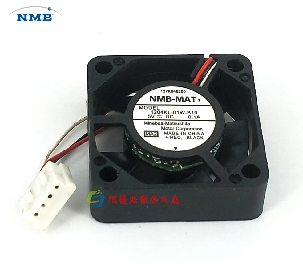 

NMB 1204KL-01W-B19 MA2 DC 5V 0.10A 30x30x10mm 3-Wire Server Cooling Fan