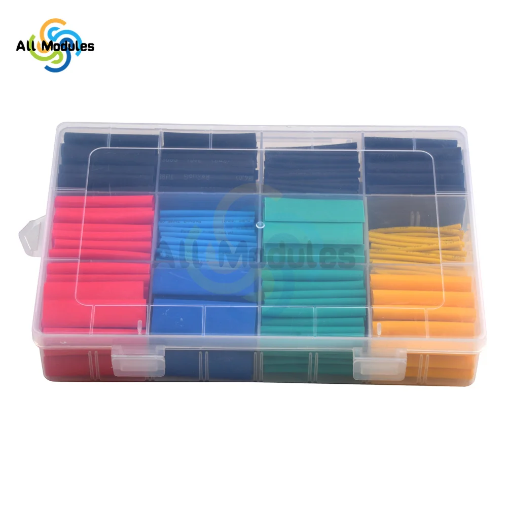 530Pcs Polyolefin Shrinking Assorted Heat Shrink Tube Wire Cable Insulated Sleeving Tubing Set with Box