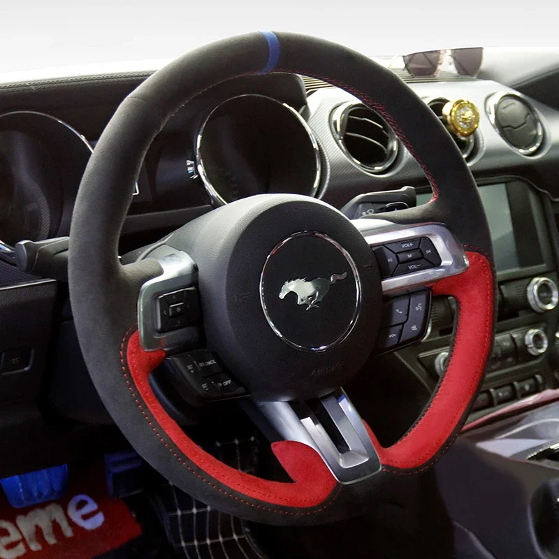 

Steering Wheel Cover for Ford Mustang 2015-2020 Leather Steering Wheel Case Car Decoration Accessories Steering Wheel Covers