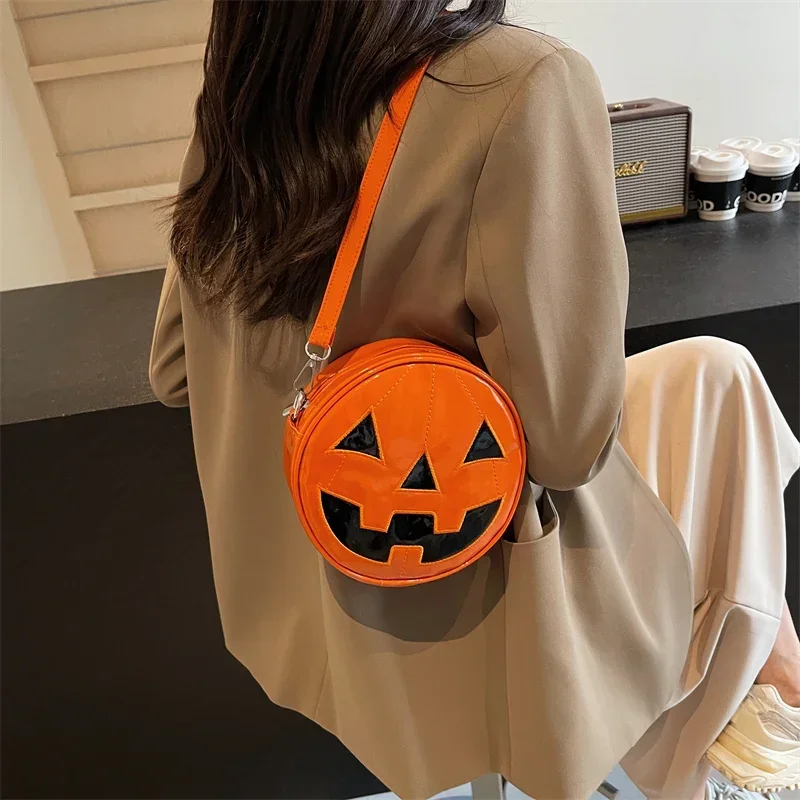 Halloween Crossbody Sling Purse for Women Girls Pumpkin Head Gothic Shoulder Bag Party Evening Clutch Spooky Handbag Festa Bag