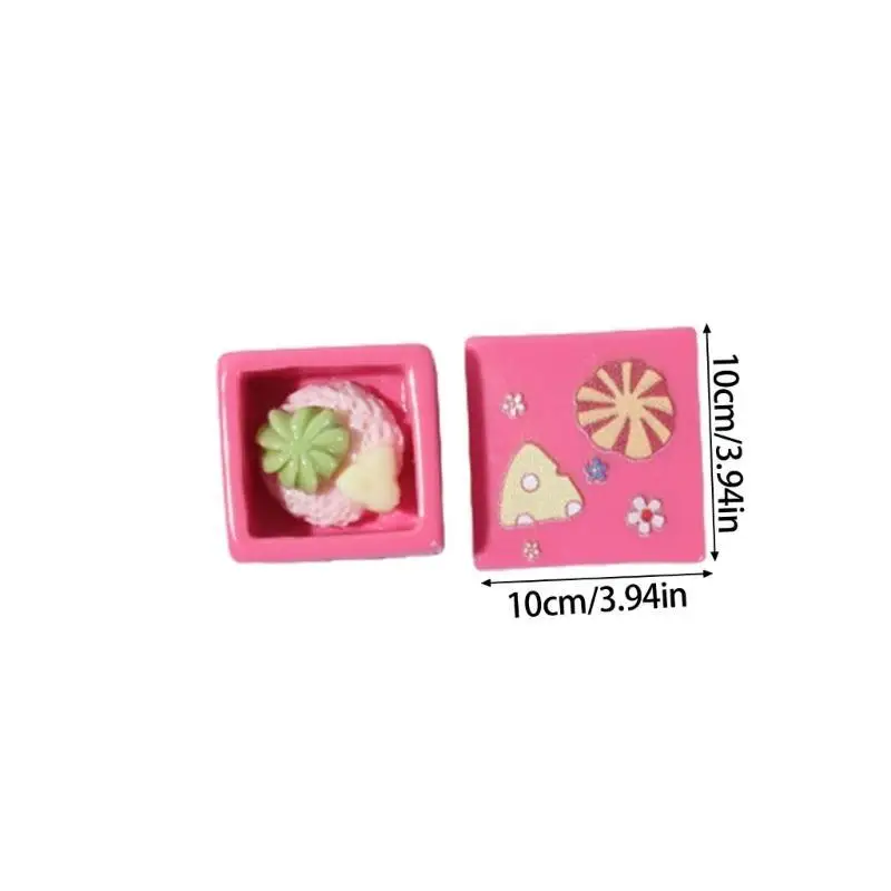 Ornamento modelo caixa bolo R53C para capa telefone Acessórios decorativos Ornamento sobremesas