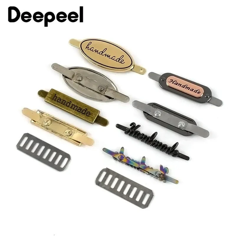 10/20Pcs 35/40mm Handmade Metal Bag Label Clasps Handcraft Tags for Purse Decorative Buckles DIY Hardware Sewing Accessories