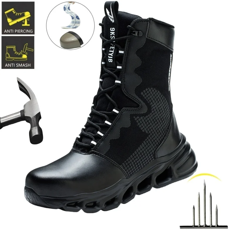 

Мужская защитная обувь X-Long со стальным носком, противопрокольные, противоскользящие, нескользящие, промышленные рабочие ботинки, легкие защитные тактические ботинки