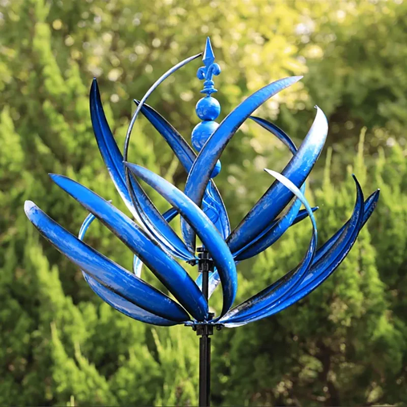 

New Windmill Harlow Wind Spinner Rotator Iron Art Windmill Garden Windmill Rotating Floor Insert Decoration Wind Spinners