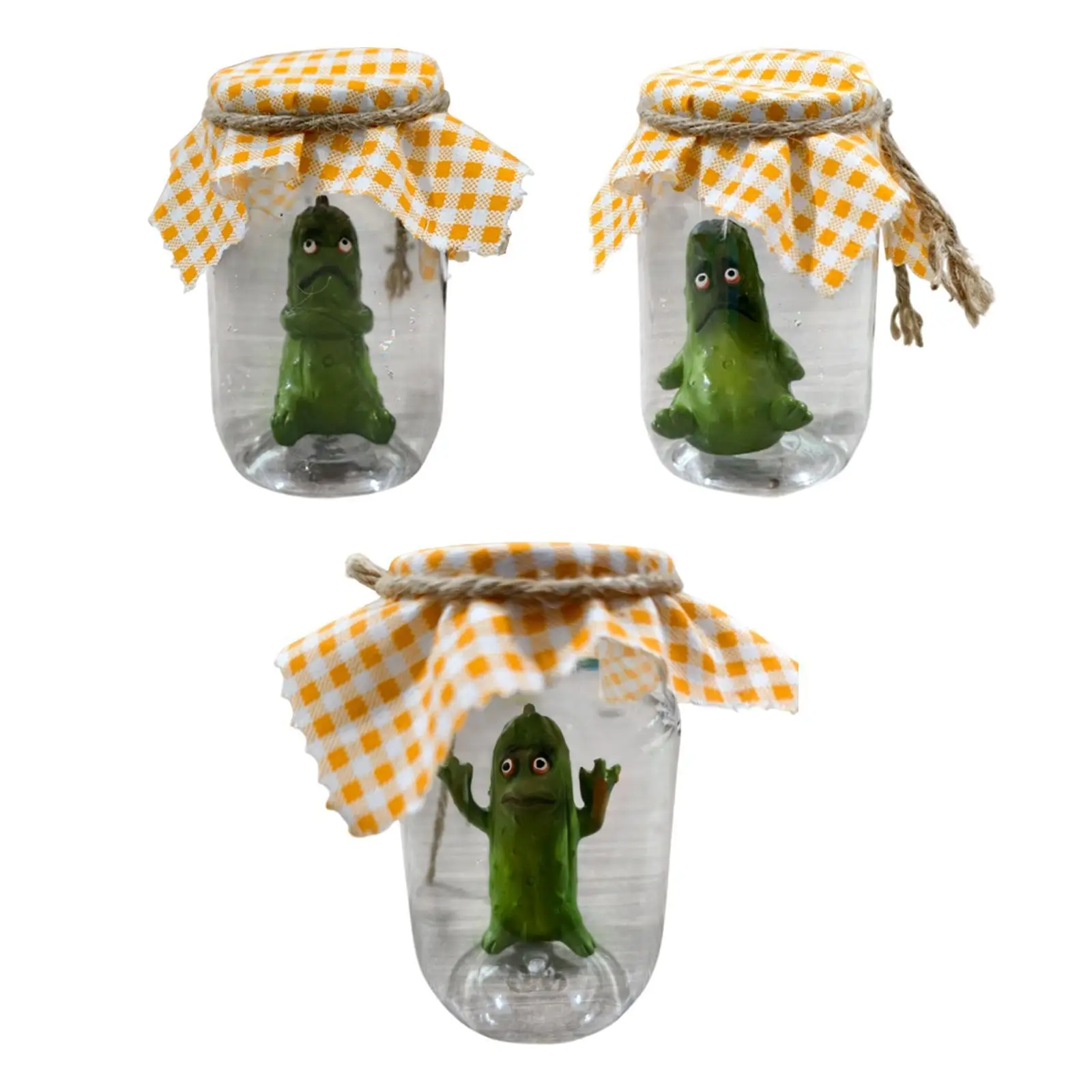 Pickle in Jar Statue Artwork Resin Figurine for Living Room Cabinet Indoor