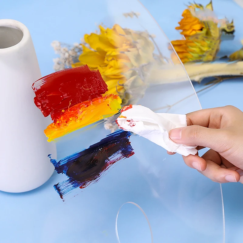 

1 Piece Transparent Acrylic Palette For Fine Art, Oil, Gouache, And Acrylic Painting