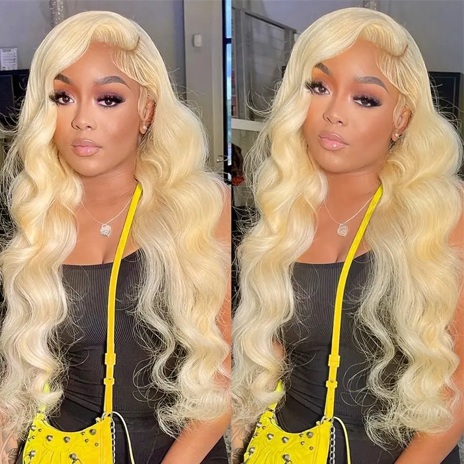 Rosabeauty 613 HD Transparent Blonde Body Wave 13x6 Lace Front Human Hair Wig For Women Brazilian Lace Frontal Wig PrePlucked