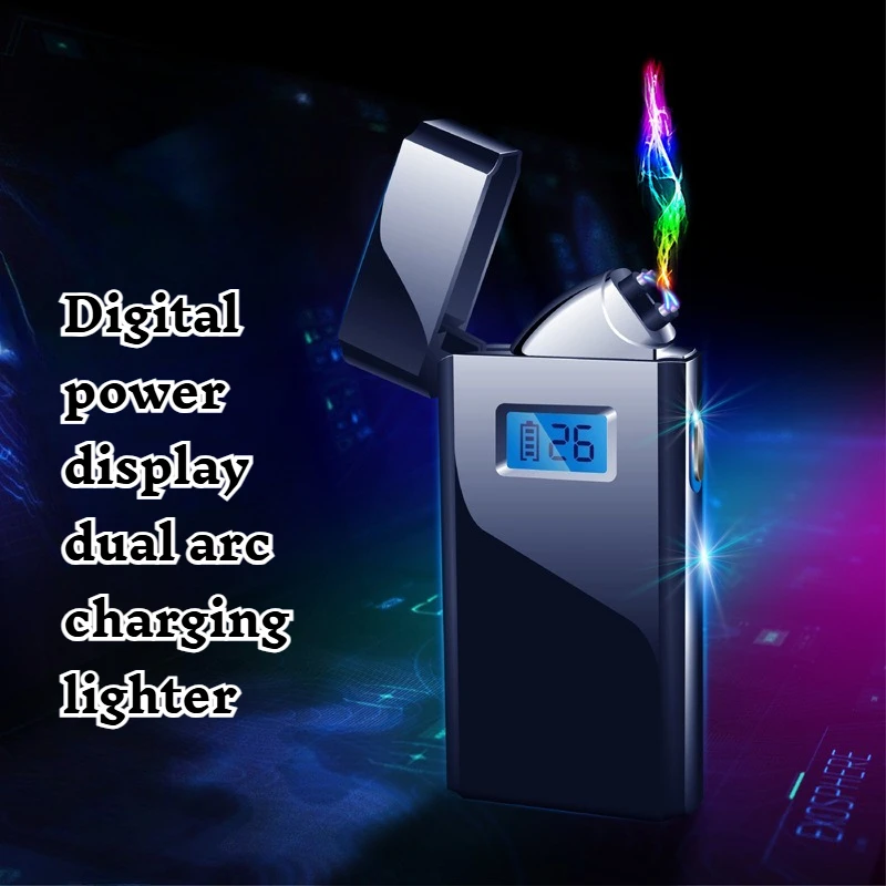 

NEW Creative and Stylish High-end USB Charging Cigarette Lighter with Digital Battery Display and Dual Arc Lighter Gifts for Men