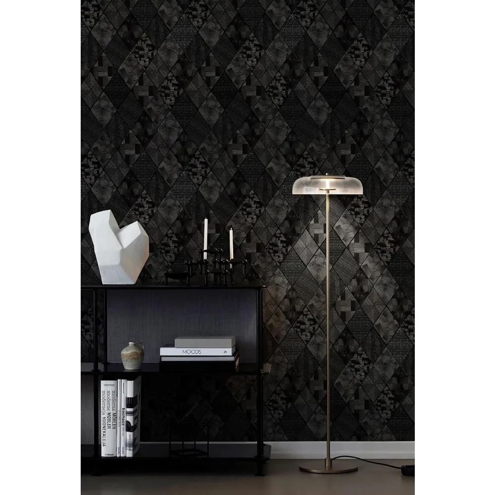 ورق جدران خطي هندسي منقوش ثلاثي الأبعاد قابل للإزالة - غطاء جدار ذاتي اللصق مقاوم للماء للمظهر المزخرف #2