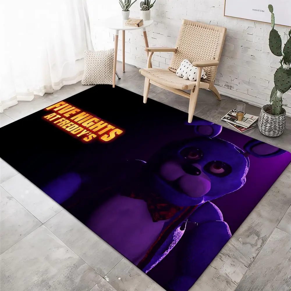 Five Classic Anime N-Nights-F-Freddy Floor Mat Soft Thickened Flannel Door Mat Non-Slip Living Room Rug Home Decor