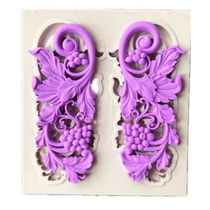 3D Silicone Molds European Style Sugarcraft Grape Vine Lace Fondant Moulds Chocolate Cake Decorating Tools Silicone Cake Mold