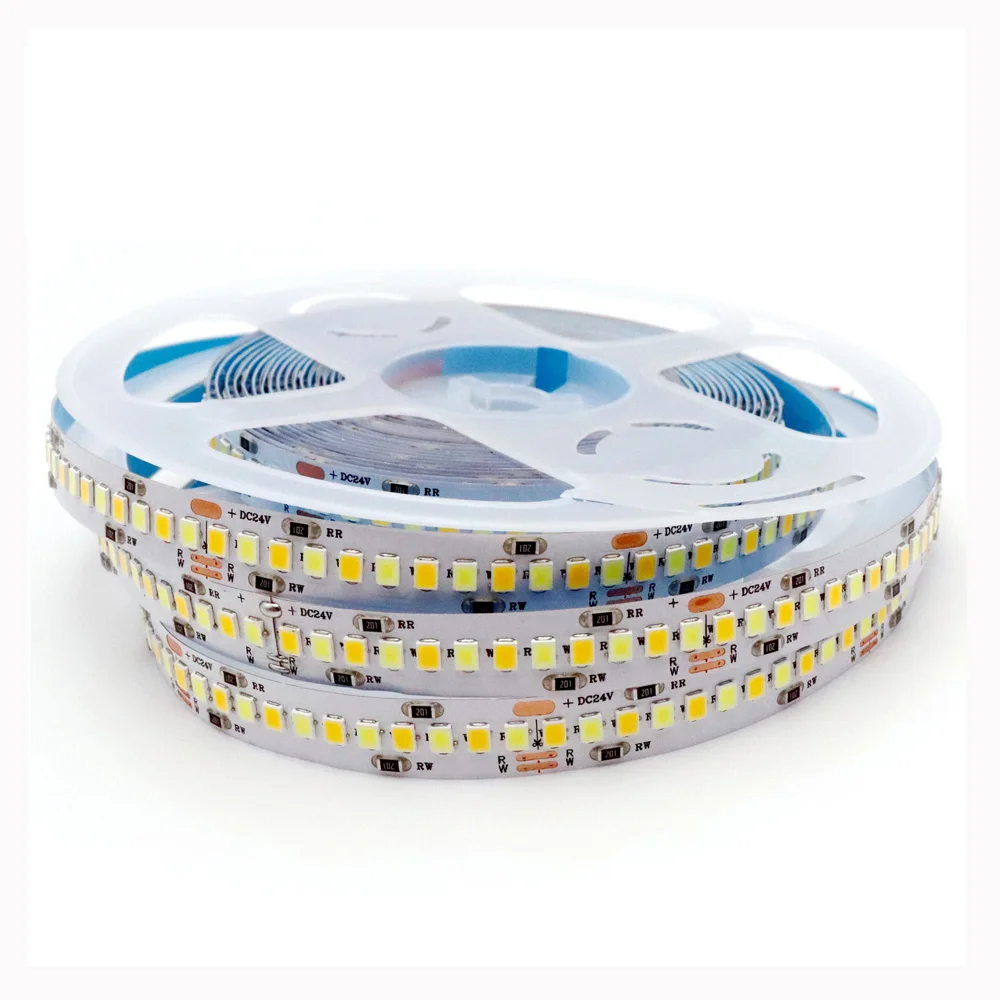 5V 12V 24V 2835 CCT LED Strip Dual Color Warm White +Cool White 3000K-6000K LED Tape 120 180 240LED/M led flexible light strip