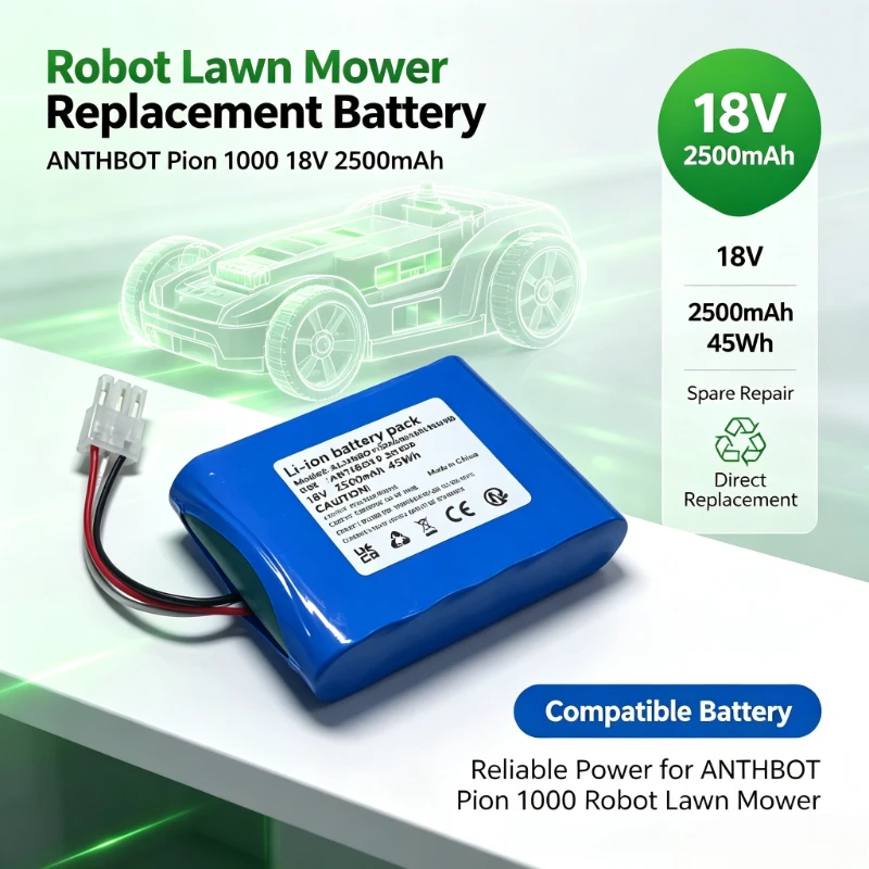 18V 2500mAh Li‑ion Replacement Battery Pack For ANTHBOT Pion 1000 Robot Lawn Mower Spare Repair Accessory