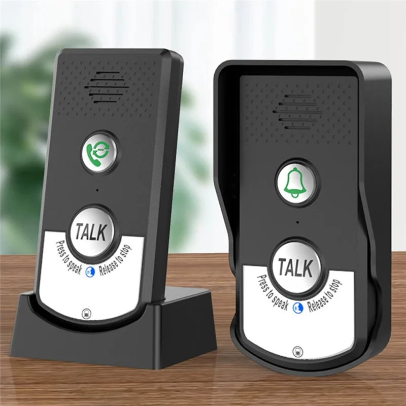 ABSQ-2.4G لاسلكي لمسافات طويلة باب الهاتف جرس باب إنتركوم 2 طريقة الصوت صوت المرسل والاستقبال لمكالمات الفندق دائم