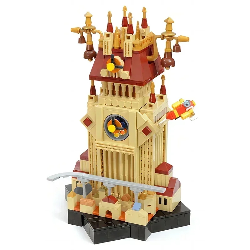 MOC Kingdom Hearts Building Bblock Model Dom Zmierzch Pociąg Stacja Zegar Wieża Zestaw klocków DIY Puzzle dla dzieci Zabawki Prezent