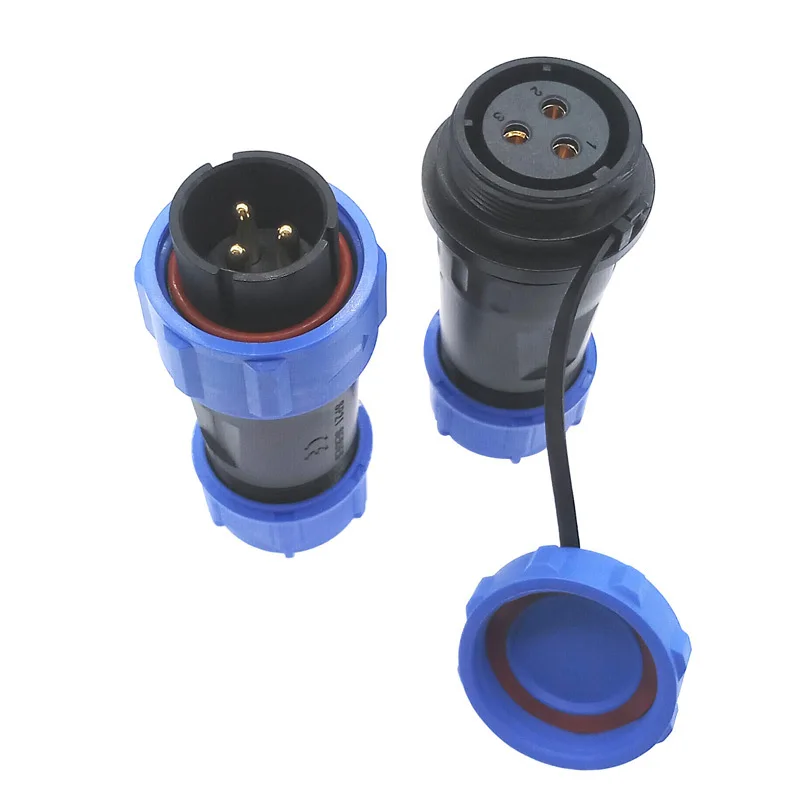 2Pcs SP21 2110 IP68 Waterproof Aviation Connectors Set Male And Female Plug Socket Docking Type for Outdoor Cables 2/3/4/5/7 Pin
