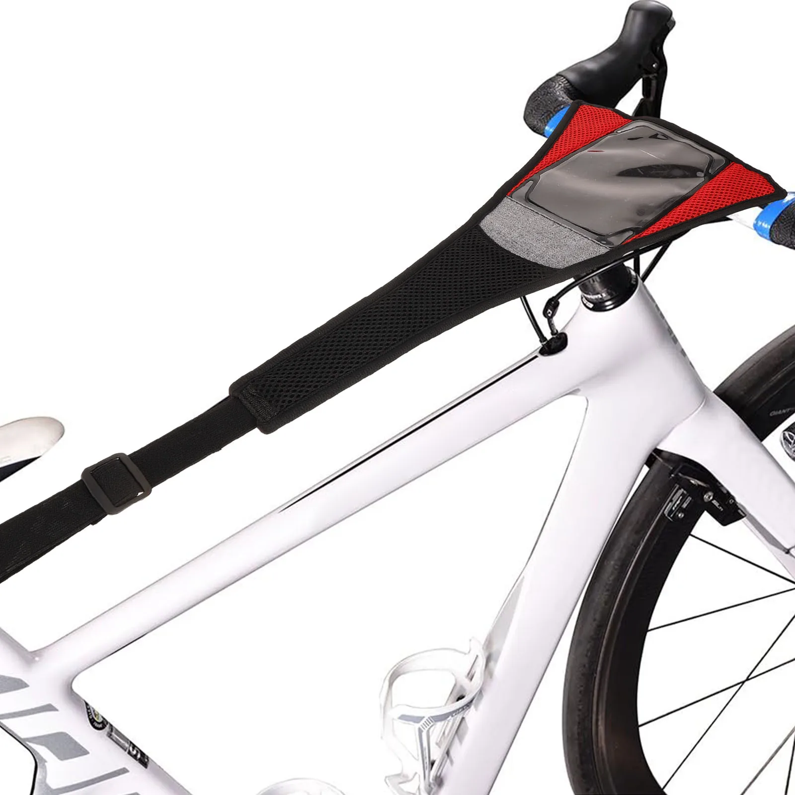 

Bicycle Sweat Mesh Guard Phone Holding Bag Neoprene Durable Bike Frame Protector Indoor Riding Accessory Bike Sweat Guard Mesh
