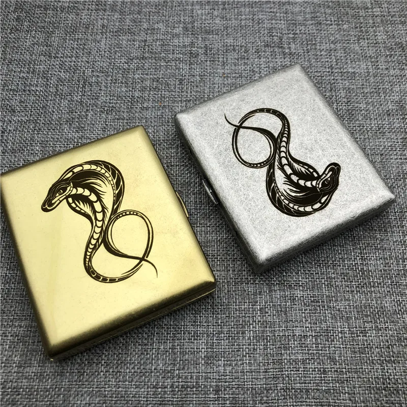 The Cobra Brass Cigarette Case Old Silver Copper Color Vintage Cigarette Boxes DIY