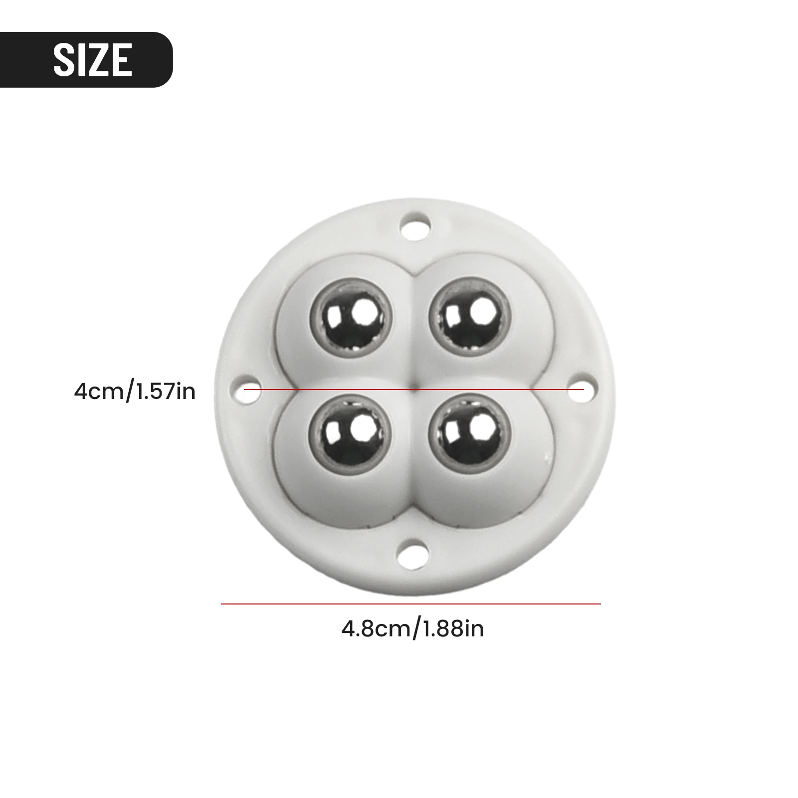 Flexible Furniture Casters  4 Steel Ball Rollers Wheels  Easy to Install  Move Heavy Objects with Ease  Pack of 8