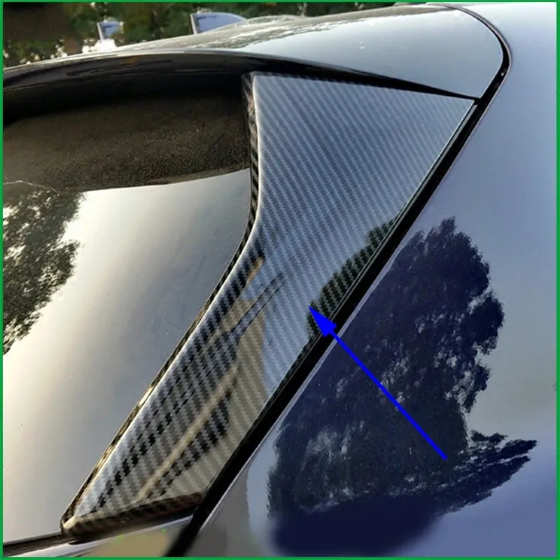 Car Styling For Subaru XV 2018 2019 2020 Car ABS Chrome ABS Carbon Fiber Print Side Rear Window Spoiler Triangle Cover Trims