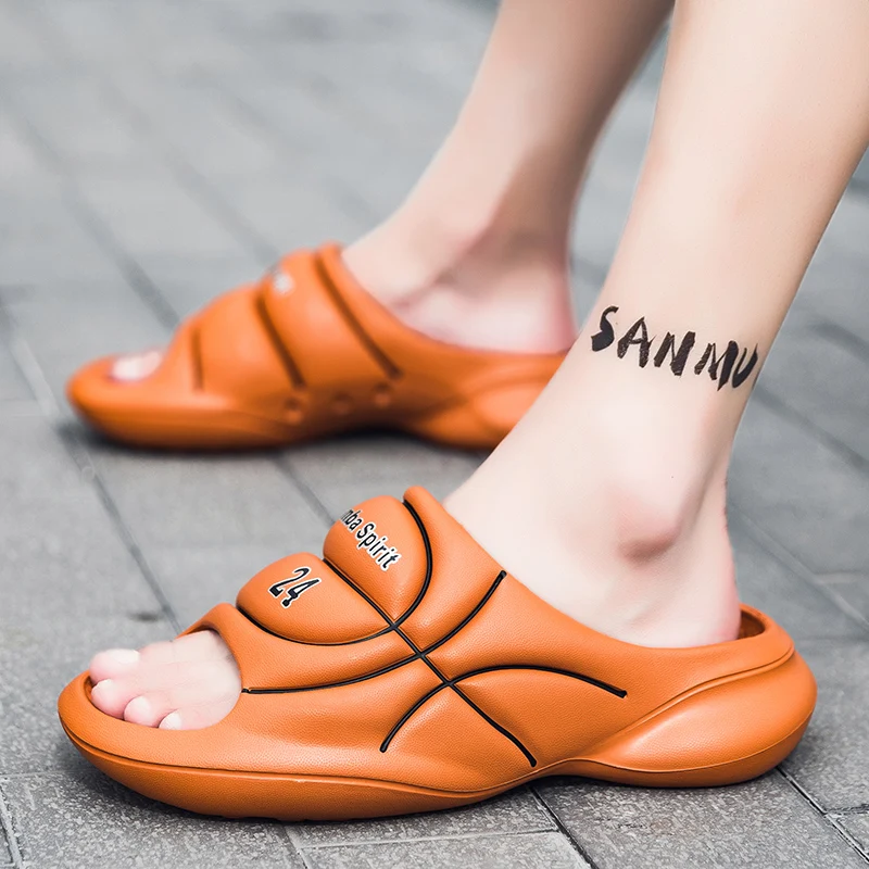 

Новинка 2023 года, мужские летние тапочки, модные для занятий спортом на открытом воздухе, противоскользящие и устойчивые к запаху сандалии двойного назначения, баскетбольные тапочки