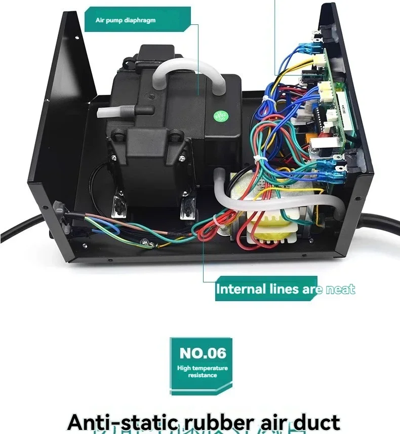 مكواة لحام كهربائية ومجموعة أدوات لحام، محطة لحام إصلاح 2 في 1 مع شاشة رقمية مزدوجة لإزالة مسدس الهواء الساخن