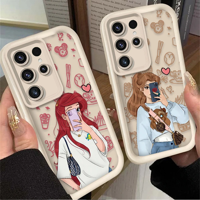 Disney Princess Girl Phone Case For Samsung Galaxy S24 Ultra S23 FE S22 S21 Plus A54 A34 A14 A73 A53 A33 5G Soft Silicone Cases