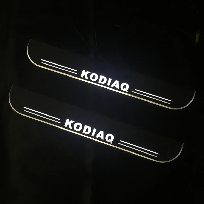 LED Car Door Sill Pedal Light  For Skoda KODIAQ 2016 2017 2018 2019 Skyactiv Pathway Welcome Scuff Light Door Moving Lamps