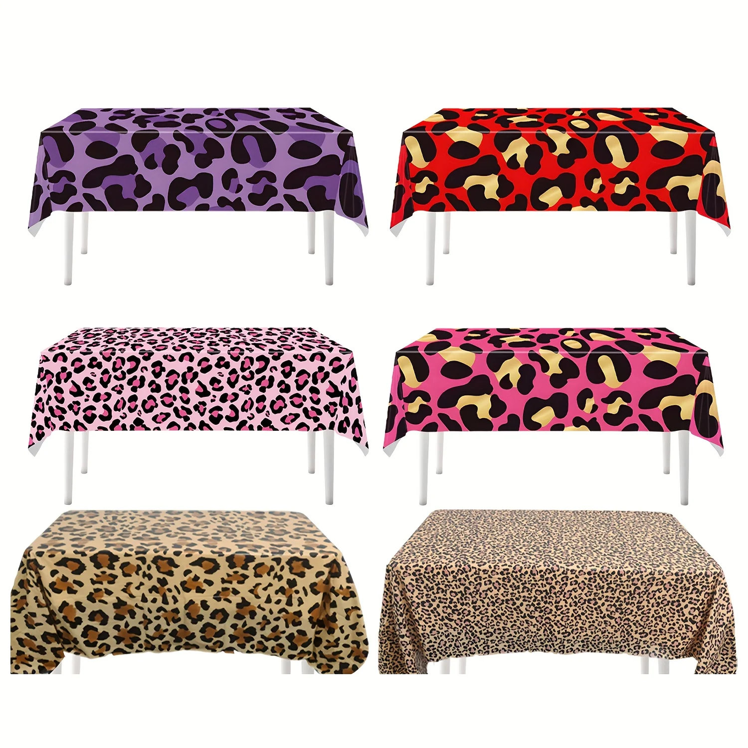 

Leopard Print Party Tablecloths Supplies, Disposable Cheetah Print Party Decorations Leopard Birthday Shower Table Cloths