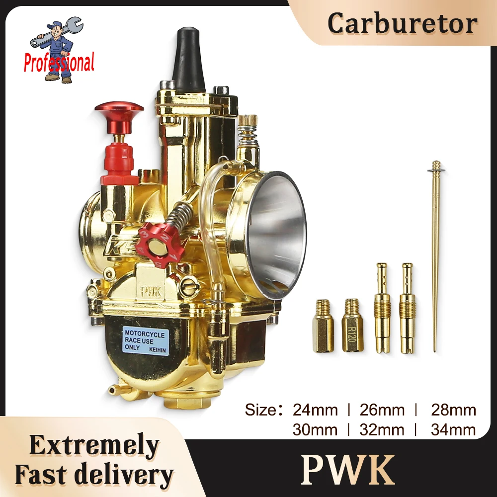 

Yellow Motorcycle Carburetor With Power Jet Carb For PWK 24mm 26mm 28mm 30mm 32mm 34mm