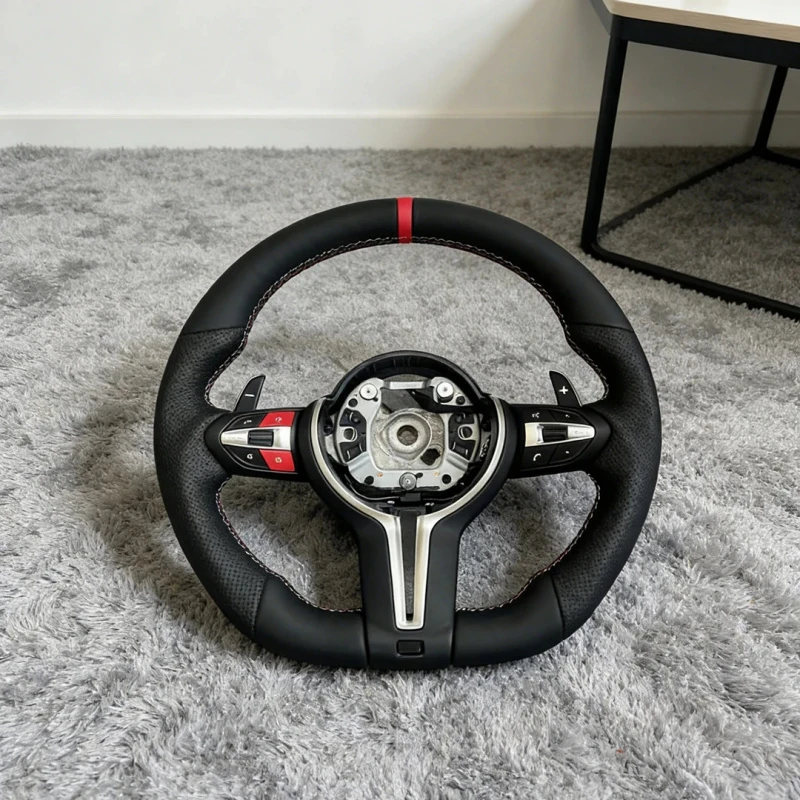 

For F30 F32 F33 F07 F10 F20 1 2 3 4 5 Series M Sports Leather Steering Wheel
