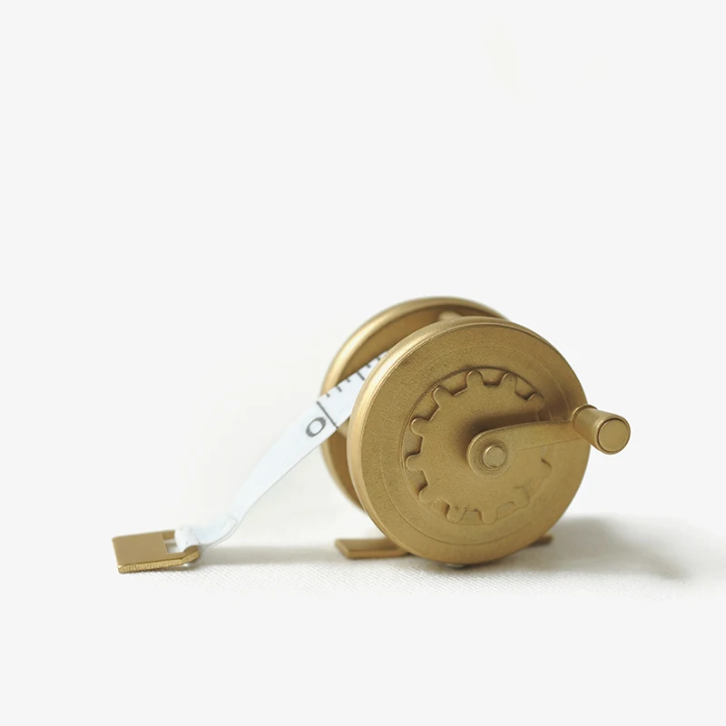 

Retro Flywheel Brass Tape Measure Handmade Vintage Style Compact Portable
