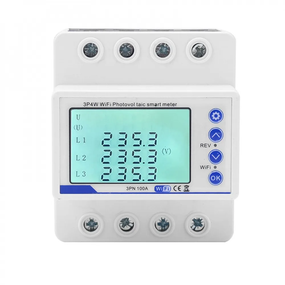 3 Phase 380V 100A Tuya WiFi Smart Bi-Directional Energy Power kWh Meter Over Under Voltage Protector Current Limit Relay Switch view 6
