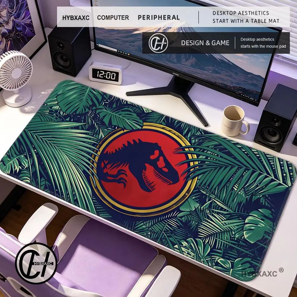 

HYBXAXC Fun Park Dinosaur Printed Mouse Pad, Thickened Lock Edge Non-slip Large Desk Mat for Study Gaming