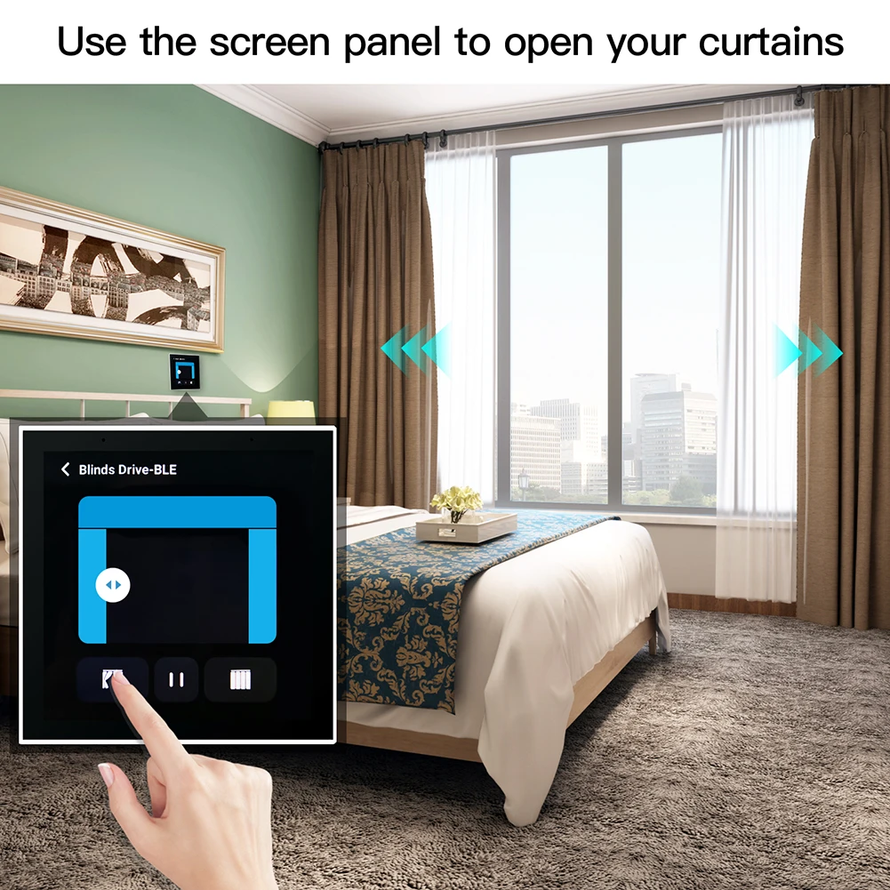 4 Inch Tuya Smart Zigbee Gateway Smart Central Control Panel Smart Dimmer Switch Wall Panel Control The Lights Curtains