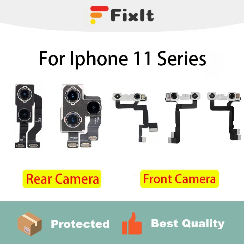 

For Iphone Camera 11 11Pro 11Pro Max Rear camera Front Facing Camera Replacement Lens Metal Case Flex Cable