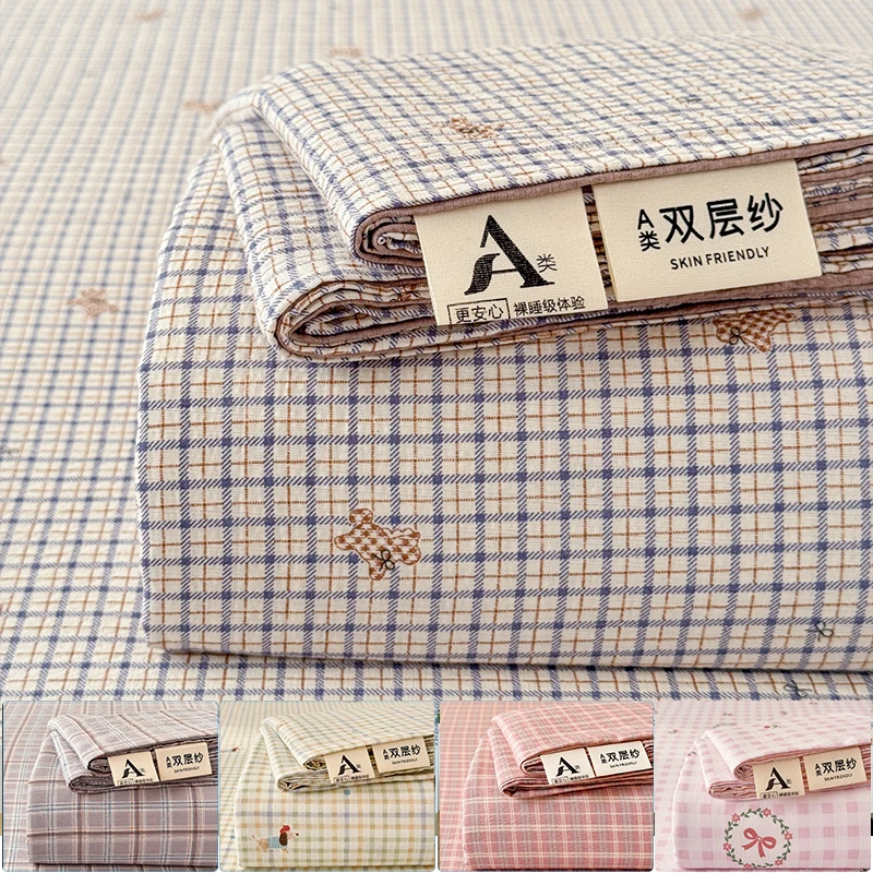 Double Layer Yarn Flat Sheet, A Grade Health Safe Cloud-Like Ultra Soft, Breathable Lightweight All Season, Skin-Friendly